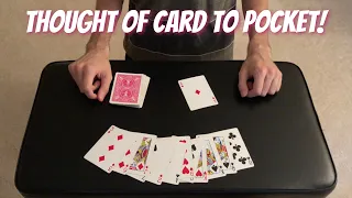 Thought Of Card To Pocket! - Super Amazing Card Trick Performance/Tutorial
