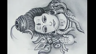 How to draw a beautiful pencil shading sketch of lord Shiva face / Mahashivratri special Drawing