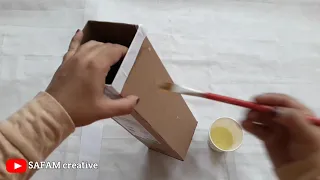 How to make flower vase | cardboard flower vase making tutorial | flower  vase | SAFAM creative