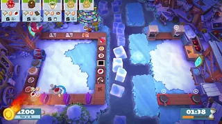 Overcooked 2 - Winter Wonderland DLC - Level 1-5 - 4 Stars - 2 Player co-op