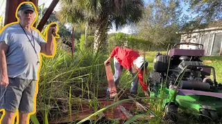 SURPRISED this KIND homeowner with a FREE yard OVERGROWN makeover!!!