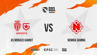 AS Monaco Gambit vs Nemiga Gaming, Winline D2CL Season 8, bo3, game 1 [Jam & EZH1K]