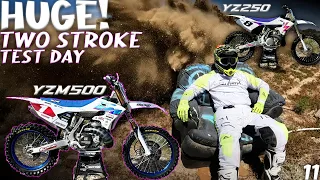 HUGE TWO STROKE TEST DAY with YZM500 and YZ250! - DIRT BIKE VLOG 11