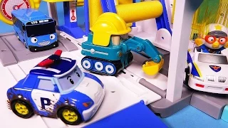 Poli car toys - Robocar Poli auto Car wash and Tayo bus