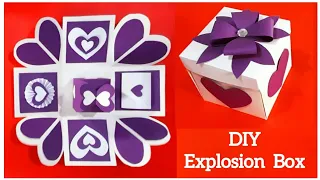 Valentine💜Day Explosion box || How to make explosion box || Explosion box || Gift box || #shorts