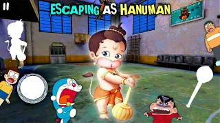 HANUMAN Banke Kiya Van Escape | Escaping As HANUMAN In Evil Nun With Shinchan Nobita & Friends