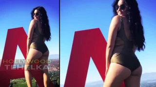 Ariel Winter Flaunts Butt Cheeks In  Sexy Bathing Suit Belfie