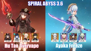C0 Hu Tao Overvape & C0 Ayaka Freeze | Spiral Abyss 3.6 | Genshin Impact