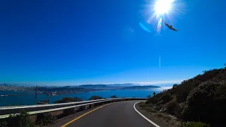 Golden Gate Bridge to Marin Headlands scenic drive 4k