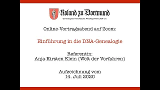 Roland-Online-Vortrag EINFÜHRUNG IN DIE DNA-GENEALOGIE