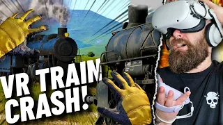 Causing a VR TRAIN CRASH in this VR TRAIN SIMULATOR? // Quest 2 PC VR Gameplay