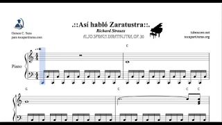 Así habló Zaratrustra de Richard Strauss Partitura Piano Fácil Also Sprach Zarathustra, Op  30