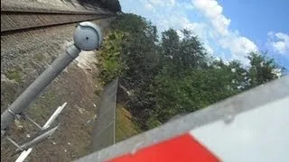 Railroad Crossing Gates Malfunction Takes Camera Up In The Air