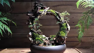 making a mini moon gate garden