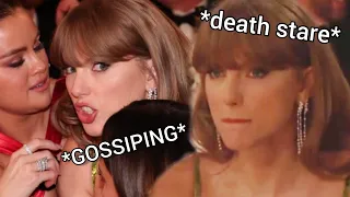 Taylor Swift being ICONIC on 2024 Golden Globes for 2 minutes straight