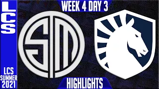 TSM vs TL Highlights | LCS Summer 2021 W4D3 | Team Solomid vs Team Liquid