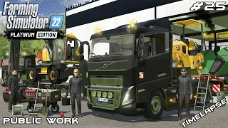 Transporting EQUIPMENT back to the HQ with VOLVOs | Public Work | Farming Simulator 22 | Episode 25