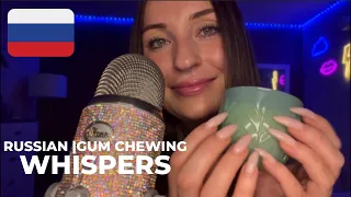 ASMR| russian whispers, triggers and gum ACMP На русском и от иностранца chewing