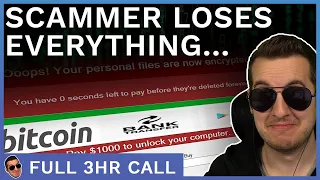 Scammer Loses Everything To Ransomware (Full 3hr Call)