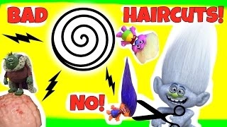 TROLLS Get Bad haircuts! Dreamworks Movie Trolls Poppy Branch Guy Diamond! Brain!