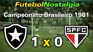 Botafogo 1 x 0 São Paulo - 22-04-1981 ( Campeonato Brasileiro )