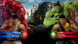 venom & Ryu Vs Hulk & Ryu  [Very Hard]AI Marvel Vs Capcom