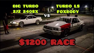 BIG TURBO 2JZ 240SX VS TURBO LS MUSTANG | MERCEDES GLC63 AMG VS 302CI MUSTANG | GRUDGE RACING | 4K