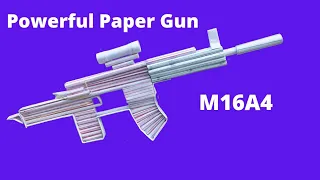 How to make Powerful Paper Gun | Paper gun M16A4 | powerful shoot paper gun.#madea2z