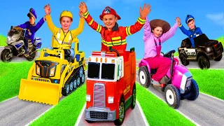 The Kids dress up as Fireman, Policeman and other Professions