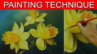 How to Paint Daffodil Flowers in Easy Step by Step Acrylic Full Painting Tutorial by JM Lisondra