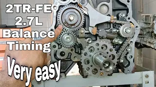 2TR-FE 2.7L Engine Balance Shaft Timing Chain Marks Of Toyota Hilux Prado And Land Cruiser