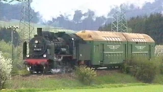 Dampflok 38 1182 mit Deutsche Reichsbahn Doppelstockwagen und Bmh Wagen