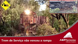 Trem de Serviço não venceu a rampa do Km 128.