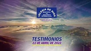 Testimonios 23 de abril de 2022 (Audio) Iglesia de Dios Ministerial de Jesucristo Internacional.