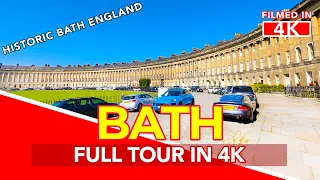 [4K] BATH ENGLAND Walking Tour | Full Tour of Bath UK - Roman Baths, The Abbey & Royal Crescent