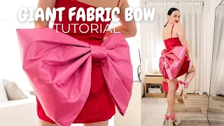 Make a GIANT FABRIC BOW with me | RED and PINK combination dress