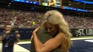 NFL Cheerleader Gets Surprise Homecoming from Marine Husband