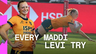 All SEVEN of Maddi Levi's tries on her ridiculous first day | Dubai HSBC SVNS