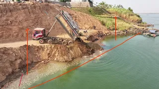 EP2 Update Incredible Riverbank Restoration Use Bulldozer KOMATSU D31P and 24ton Dump Truck