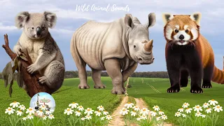 Wild Animal Sounds In Peaceful: Koala Bear, Rhinoceros, Red Panda, Ostrich - Cute Little Animals