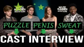 [VOSTFR] Hilarious - Maze Runner interview [Puzzle & Dylan's sweat] - Kaya & Thomas & Dexter & Dylan