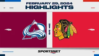 NHL Highlights | Avalanche vs. Blackhawks - February 29, 2024