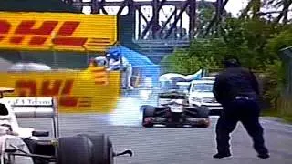 f1  Marshall falls in the Canadian GP 2011