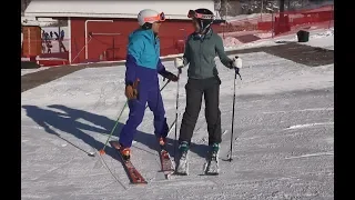 Beginner ski lesson #2 with Deb Armstrong, gliding wedge