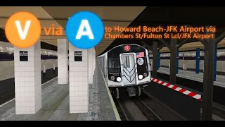 OpenBVE: R160A-2 (V) to Howard Beach-JFK Airport via Chambers St/Fulton St Local/JFK Airport