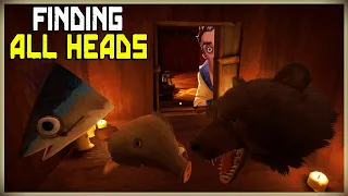 Where To Find All 3 Heads In Hello Neighbor 2 | Museum Animal Heads | Fish, Bear and Boar | Gear Key