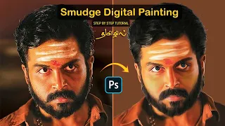 How to make Smudge Digital Painting using photoshop | Step by step detailed tutorial in tamil