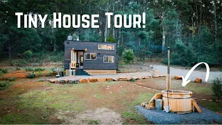 Luxurious and Private Tiny House With a Wood Fired Hot Tub! | Full Tiny House Tour!