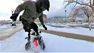 I PUT A DIRT BIKE TIRE ON THIS!? BLIZZARD VS. ELECTRIC UNICYCLE