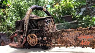 ترميم منشار بنزين قديم صدئ Restoration old rusty gasoline ChainSaw